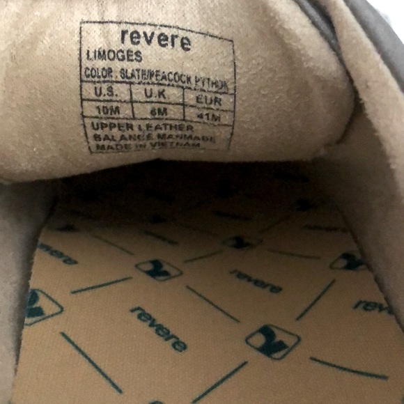 NewREVERE Limoges LEATHER LACE-UP Shoes Slate Peacock NWOB - Picture 7 of 10